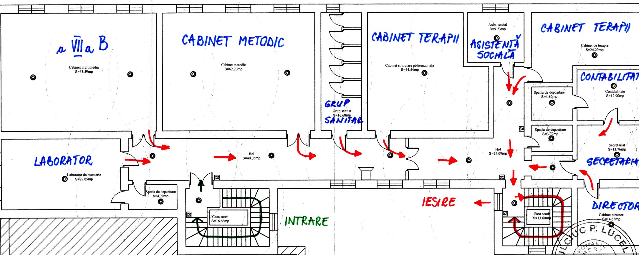 Organizarea circuitelor în interiorul scolii 2